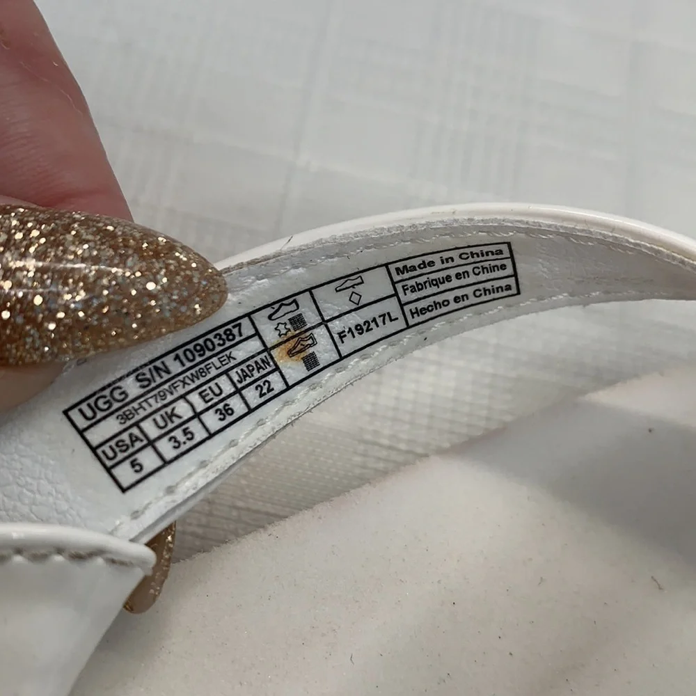 UGG LaaLaa Flat Sandal in white